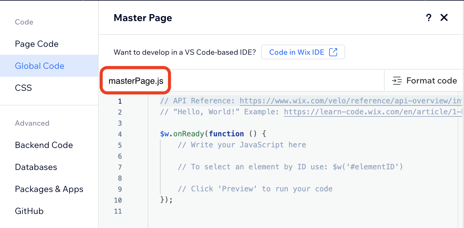 masterpage.js file